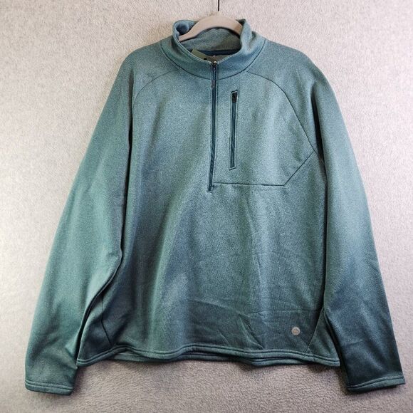 L.L. Bean Other - LL Bean Sweater Mens XL Green Mountain Fleece 1/2 Zip Sweatshirt Hiking Trails